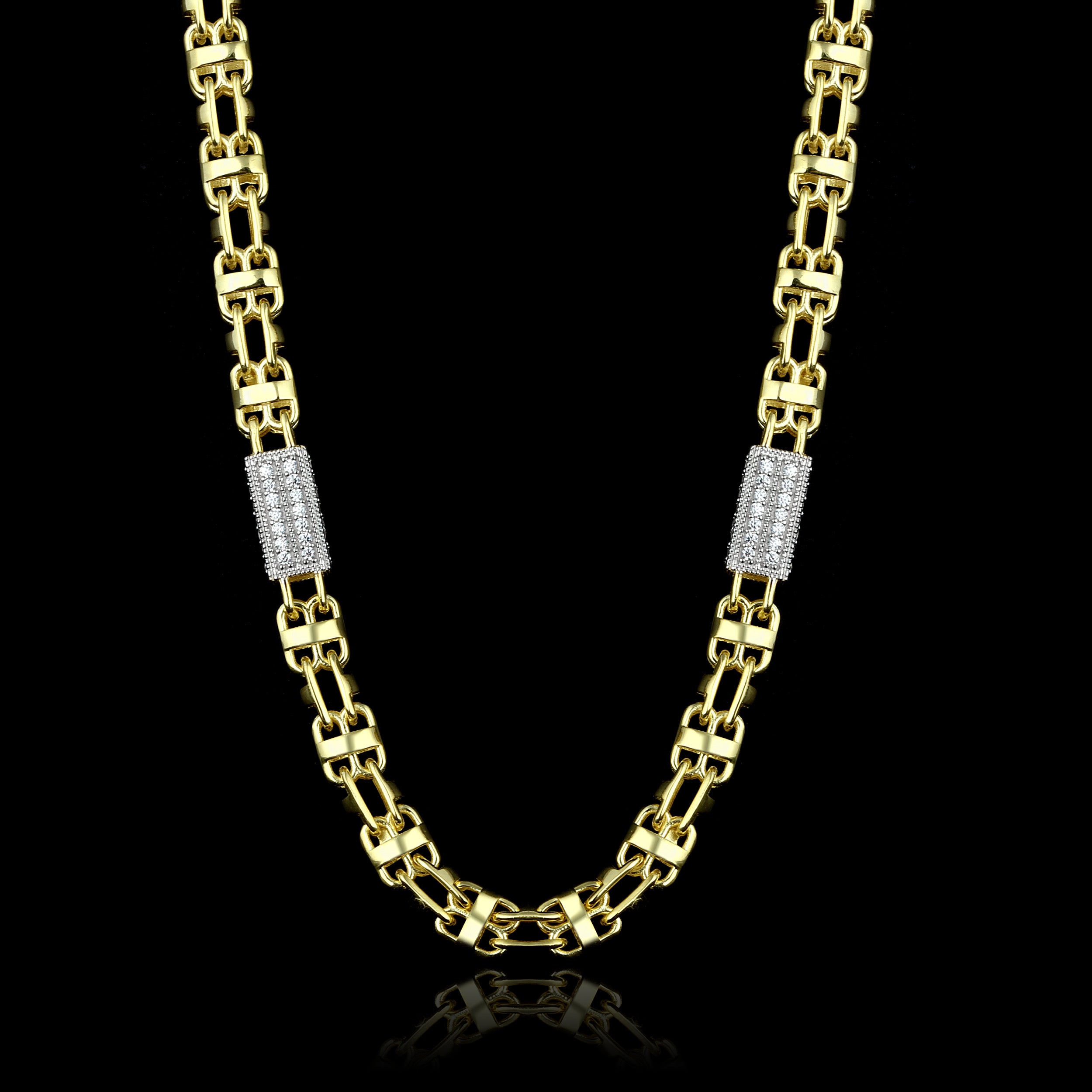 6mm Käfigkette Iced Out - Silber 925 18k Gold vergoldet