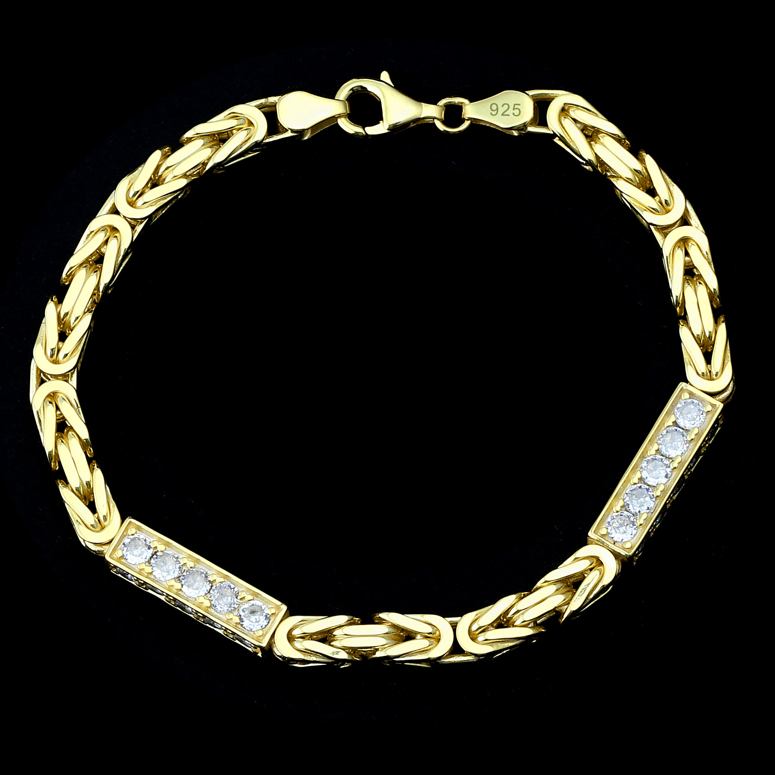 6mm Iced Out Königskette Armband - Silber 925 18k Gold vergoldet